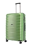 TITAN 4-Rad Koffer L groß mit TSA Schloss, Gepäck Serie HIGHLIGHT: Leichte Hartschalen Trolleys im Carbon Look, 842404-81, 75 cm, 107 Liter, green metallic (grün)