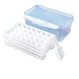 LEcylankEr 4 er Eiswürfelform 1 er Frischhaltedosen Mit Deckel(28cm×16cm×11cm) 1 er Eisportionierer,Babybrei Einfrieren Niveau Eiswürfelb