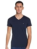 Tommy Hilfiger Herren CORE Stretch Slim Vneck Tee T-Shirt, Blau (Navy Blazer 416), Larg