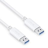 PureLink USB-A auf USB-A Kabel, USB 3.1 Gen 1 mit 5 GB/s Datenübertragung, weiß, 1,50
