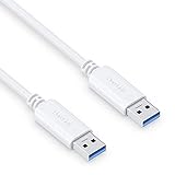 PureLink USB-A auf USB-A Kabel, USB 3.1 Gen 1 mit 5 GB/s Datenübertragung, weiß, 1,50