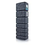 Kreher XXL Wassertonne Tower Stone mit Wasserhahn und Füllautomat. Tolle Stein Optik in Anthrazit, 350 Liter Nutzungsvolumen. Maße (BxTxH): 57,5 x 38,4 x 180