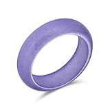 Einfache solide Kuppel Edelstein Ewigkeit stapelbar gefärbt violett Lavendel lila Jade Band Ring für Frauen für Teen August B