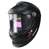 T TOOYFUL Schweißhelm Hitzebeständig Sichtfeld Professioneller LCD-Bildschirm Verdunkelung Verdunkelung Automatische Haube für Augen Piercing