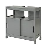 SoBuy FRG128-SG Waschbeckenunterschrank Badmöbel Badschrank mit Fußpolster Waschtisch Unterschrank dunkelgrau BHT ca.: 60x61x30