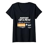 Damen Anatomy of a Pew Waffen Jäger T-Shirt mit V