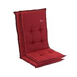Homeoutfit24 Elbe, Polsterauflage, Made in Europe, Sesselauflage, Gartenstuhl-Auflage, Hochlehner, Polyester, Oeko-TEX® Standard 100, UV-beständig, Halteband & Kordeln, 2-Stück,