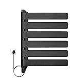 Zzmop Elektrischer Handtuchwärmer,Drehbarer Handtuchwärmer,an der Wand befestigter Handtuchtrockner,Platzsparend,Schwarz, weiß,für Badezimmer,W