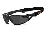 HELLY® - No.1 Bikereyes® | Bikerbrille, Motorrad Sonnenbrille, Motorradbrille | beschlagfrei, winddicht, bruchsicher, Polster & Band | TOP Tragegefühl | Brille: moab 5