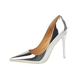 WanYangg Damen Elegante Pumps Spitz High Heels,Stiletto Spitze Klassische High Heels Pailletten Moderne Spitzer Pumps Basic Damenschuhe Metallabsätze Stöckelab