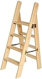 MFLASMF Tritthocker Trittleiter Massivholz Klappleiter 4 Stufen Home Library Multifunktions-Treppenleiter/Treppenstuhl/Hocker Tritthocker (Color : A)