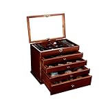 Uhr Box Watch Box Holz Aufbewahrungsbox mit Schloss Multi-Layer Große Kapazität Schmuckkasten Geeignet for Ringuhr Halskette Watch Case (Color : Brown)