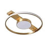 CHENBAI Ultradünne Acrylschirm-Deckenleuchte Unterputz 3-Farben-dimmbare LED-Deckenleuchte Alle Kupfer Runde Deckenleuchten mit geometrischem F