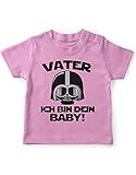 miKalino Baby/Kinder T-Shirt mit Spruch für Jungen Mädchen Unisex Kurzarm Vater - ich Bin Dein Baby! | handbedruckt in Deutschland | Handmade with Love, Farbe:rosa, Grösse:68-74