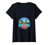 Damen Solvang CA California Danish Village Novelty Souvenir T-Shirt mit V