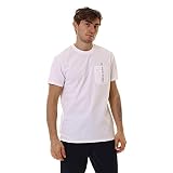 Everlast Herren-T-Shirt mit Tasche und Aufdruck aus Baumwolle, T-Shirt weiß oder blau, 30M350G97, Weiß, 30M350G97 Larg