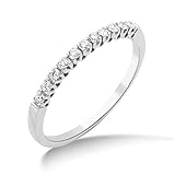 Miore Schmuck Damen 0.15 Ct Diamant Ewigkeitsring mit Diamanten Brillanten Ring aus Weißgold 18 Karat / 750 G