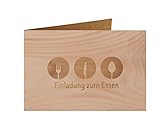 Holzgrußkarte - Einladung zum Essen - 100% handmade in Österreich - Postkarte, Geschenkkarte, Grußkarte, Klappkarte, Karte, Glückwunschkarte Zirb