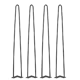 Lospitch Hairpin Legs tischbeine Metall schwarz Tischkufen Haarnadel Tischbein 12 mm, Hairpin Legs aus Stahl, 2-Stange Bein, 61 cm 4 Stück