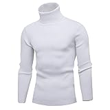 HUIWU Herren Rollkragenpullover Langarm Rollkragen Warme Sweatshirt Pullover Pulli Strickhemd Sweatjacken Herbst Winter Männer Rollkragenpullover Freizeithemd Unterhemd Casual Basic Lang