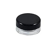50 stücke kosmetisch leer behälter kunststoff make-up probe topf glas runde creme, behälter mit schraubkappendeckel für lidschatten, nägel, pulver, lack 3g (schwarz) Glanz verb