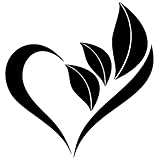 Autoaufkleber und Aufkleber 16x16.8cm Blatt Liebe kreative hintere Windschutzscheibe Dekoration Aufkleber Mode Auto Aufkleber (Color Name : BLACK)