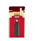 Zigarettenetui HAOAYOU Tragbares LED-Display USB-Aufladung Winddichtes flammenloses elektronisches Feuerzeug für Frauen 90 * 55 * 19 mm R