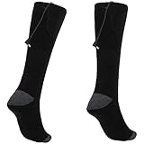 DERCLIVE 1 Paar Smart Heizstrümpfe Winter Ski Halten Warm Unisex Elektrische Heat Socks Thickenblack