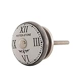 Vintage Möbelknopf Keramik Landhausstil Shabby-Chic Französch Alte Uhr (Potter Stone)