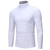 T-Shirt Herren Slim Fit Hoher Kragen/Stehkragen Einfarbig Shirt Herren Dünn Und Leicht Atmungsaktiv Langarm Shirt Herren Einfachheit Mode Lassig Base Shirt H