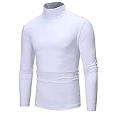 T-Shirt Herren Slim Fit Einfarbig Langarmshirt Herren Mode Hoher Kragen/Stehkragen Komfortabel Sweatshirt Herren Frühling Herbst Lässig Base Shirt H