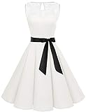 Bbonlinedress 50er Jahre Kleider weihnachtskleider Kleid Hochzeit gast Kleider für hochzeitsgäste Spitzenkleid Damen Rockabilly Kleider Damen All White XL