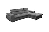 mb-moebel Ecksofa mit Schlaffunktion Eckcouch mit Bettkasten Sofa Couch L-Form Polsterecke NILUX (Dunkelgrau, Ecksofa Rechts)