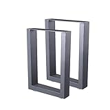 Zelsius Tischbeine Tischkufen Tischgestell 2 Stück Metall Kufen Rohstahl oder Grau I verschiedene Größen I Industrie ((B) 30 x (H) 43 cm, Grau (Pulverbeschichtung))