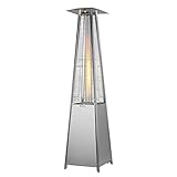 QiHhhh Terrassenheizstrahler Pyramide 224 cm Inkl Abdeckhaube - Terrassenheizer 10,5 Kw Terrassen-Heizstrahler Gas, Heizer FüR Terrasse Garten O