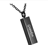 Lcgbw Edelstahl Asche Schmuck Name Schmuck Einzelanhänger Asche Halskette Feuerbestattung Urnenschmuck