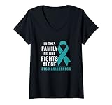 Damen In This Family We Don't Fight Alone PTSD Awareness (englische Version) T-Shirt mit V