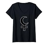 Damen Lilith Astrologie Dark Moon T-Shirt mit V