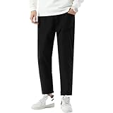 Huntrly Herren Freizeithosen Frühjahr und Herbst Trend Gerade Lose Weite Sport Freizeithosen Lässige All-Match-Hose 3XL