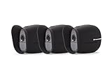 Silikon Skins mit Sonnendach für Arlo Pro, Arlo Pro 2 Smart Home Security 100% WiFi Kameras - von Wasserstein (3 x schwarz)