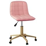 vidaXL Esszimmerstuhl mit Rollen Drehbar Höhenverstellbar Küchenstuhl Essstuhl Polsterstuhl Drehstuhl Lehnstuhl Stuhl Wohnzimmerstuhl Rosa S