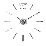 Cander Berlin MNU 0280 W XXL 3D Silberne Riesen Designer Wanduhr Wohnzimmer Dekoration Wandtattoo Striche Acry