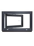 Kellerfenster - Kunststoff - Fenster - innen weiß/außen anthrazit - BxH: 50 x 40 cm - 500 x 400 mm - DIN Links - 2 fach Verglasung - 60