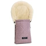 Lammfell-Fußsack OSLO für Babywanne von WERNER CHRIST BABY – universal Winterfußsack aus medizinischem Fell, für Tragetasche, Babyschale & Kinderwagen, in rosé