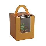 Cupcake Box kuchen transportbox, Weiß/Gold/Blau/Pink/Grün Cupcakes Behälter Tortenkartons, Einzelne Cupcake Box mit sichtfenster und Griff Muffin Gebäck Cupcake Geschenkbox