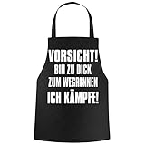 Spaß kostet Grillschürze Sprüche Vorsicht! Bin zu dick zum wegrennen ICH KÄMPFE