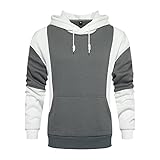 Secuos Herbst Winter Hoodies Männer Casual Sweatshirt Fleece Mit Kapuze Langarm Warme Neue Herren Hoodie Patchwork Mode Pullover S Wy122Whitegrey