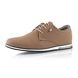 Fusskleidung® Herren Business Schuhe Casual Sneaker leichte Turnschuhe Hellbraun EU 40