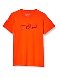 CMP Jungen Short Sleeve Piquet T-Shirt with Logo, Flash Orange, 176