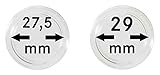 Lindner Münzkapseln-Set aus Innen-Ø 27,5 mm (Deutsche 5 Euro) + Innen-Ø 29 mm (Deutsche 10 Euro) mit Polymerring - Verpackungseinheit zur Wahl (je 100 Kapseln = 200 Kapseln)